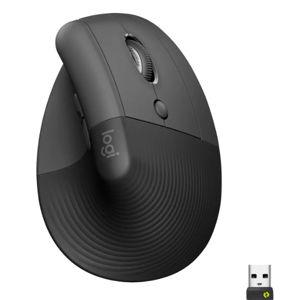 Logitech - Lift Vertical Wireless Optical Ergonomic Mouse with 4 Customizable Buttons - Wireless - Graphite