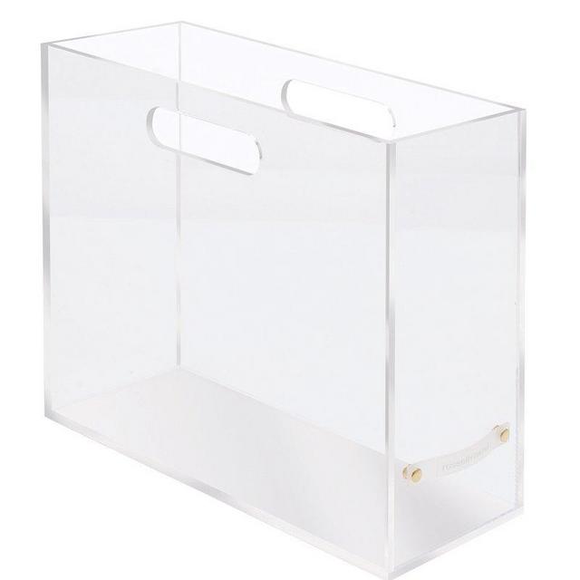russell+hazel Acrylic File Box Slim, Clear, 4.5” x 12.25” x 10”