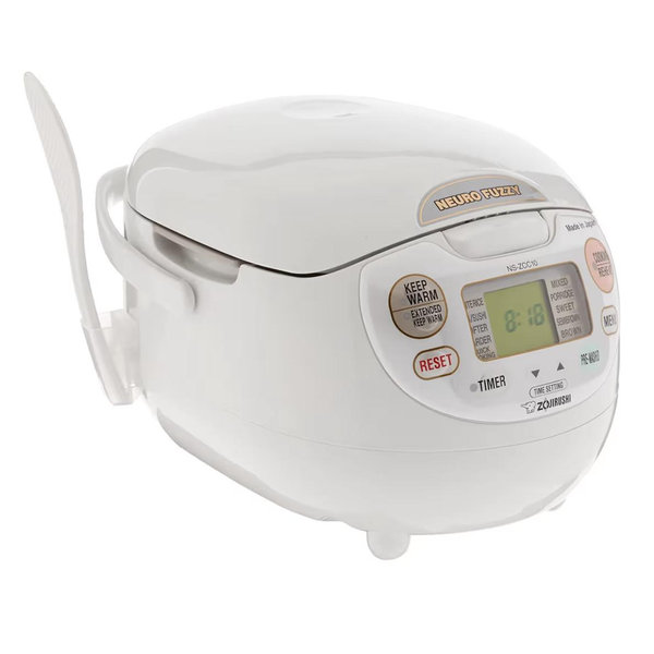 Zojirushi NS-ZCC10 5-1/2-Cup Neuro Fuzzy Rice Cooker and Warmer, Premium White