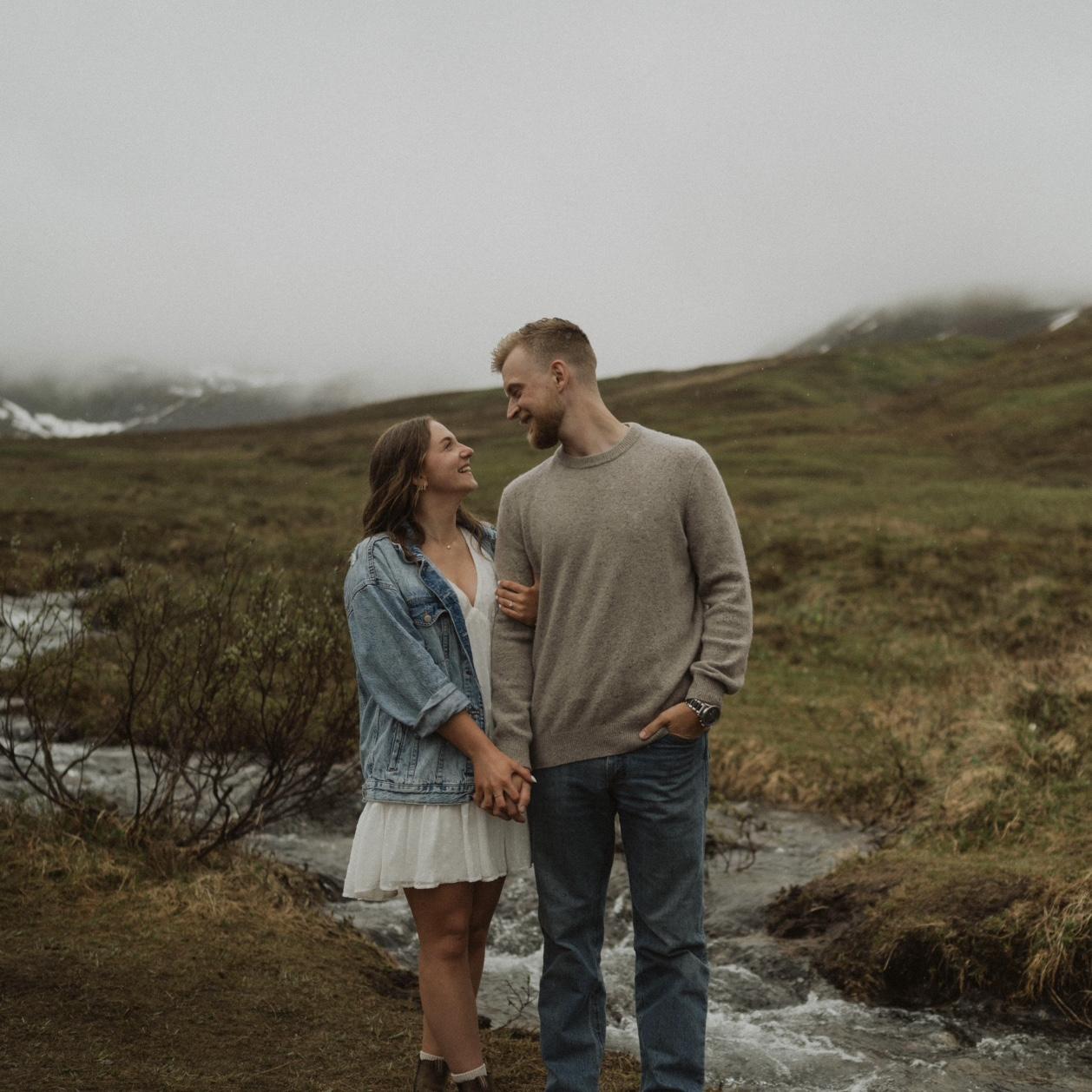 our engagement photos ! hatchers pass alaska :)