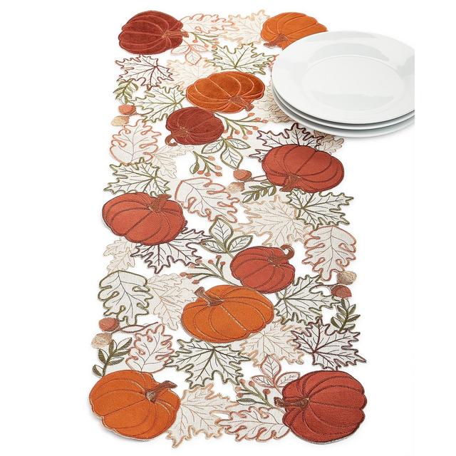 Elrene Pumpkin Farm Cutwork All-Over Fabric Centerpiece