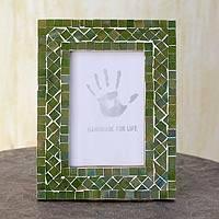 Magic EmeraldIndian Green Glass Mosaic Picture Frame
