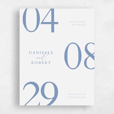 Denim Blue Wedding Save the Date - Damon Portrait