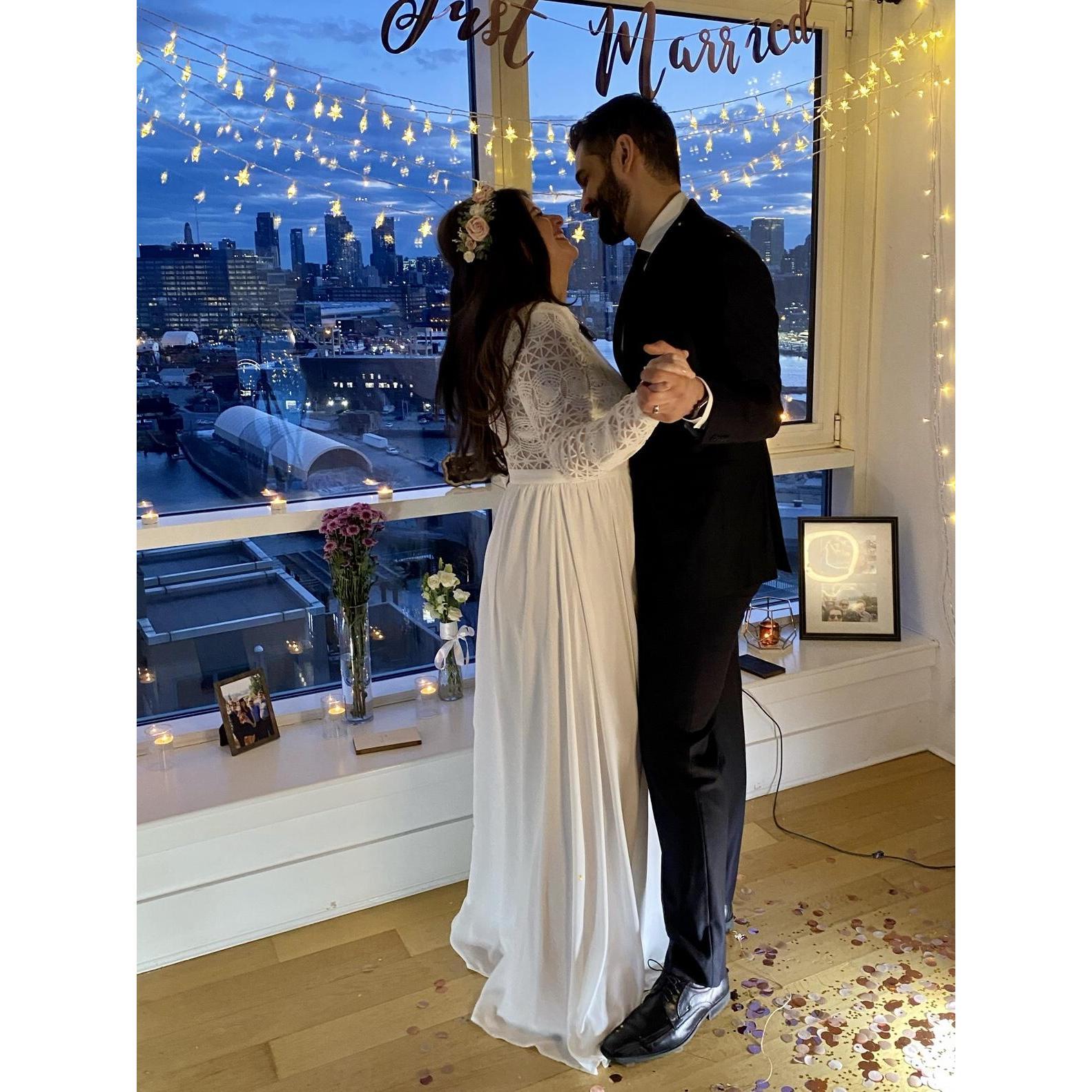 Our first dance... still laughing