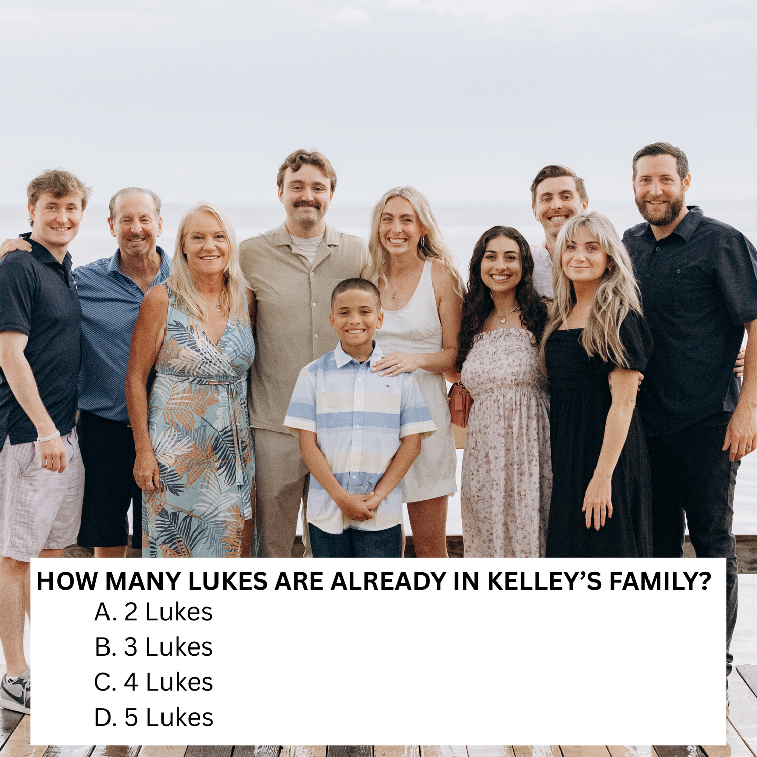 D. Luke Pfister will be the 6th Luke to join Kelley's Family. Kelley has a Grandpa Luke, Uncle Luke, Brother Luke, and most recently, 2 baby cousin Lukes!
