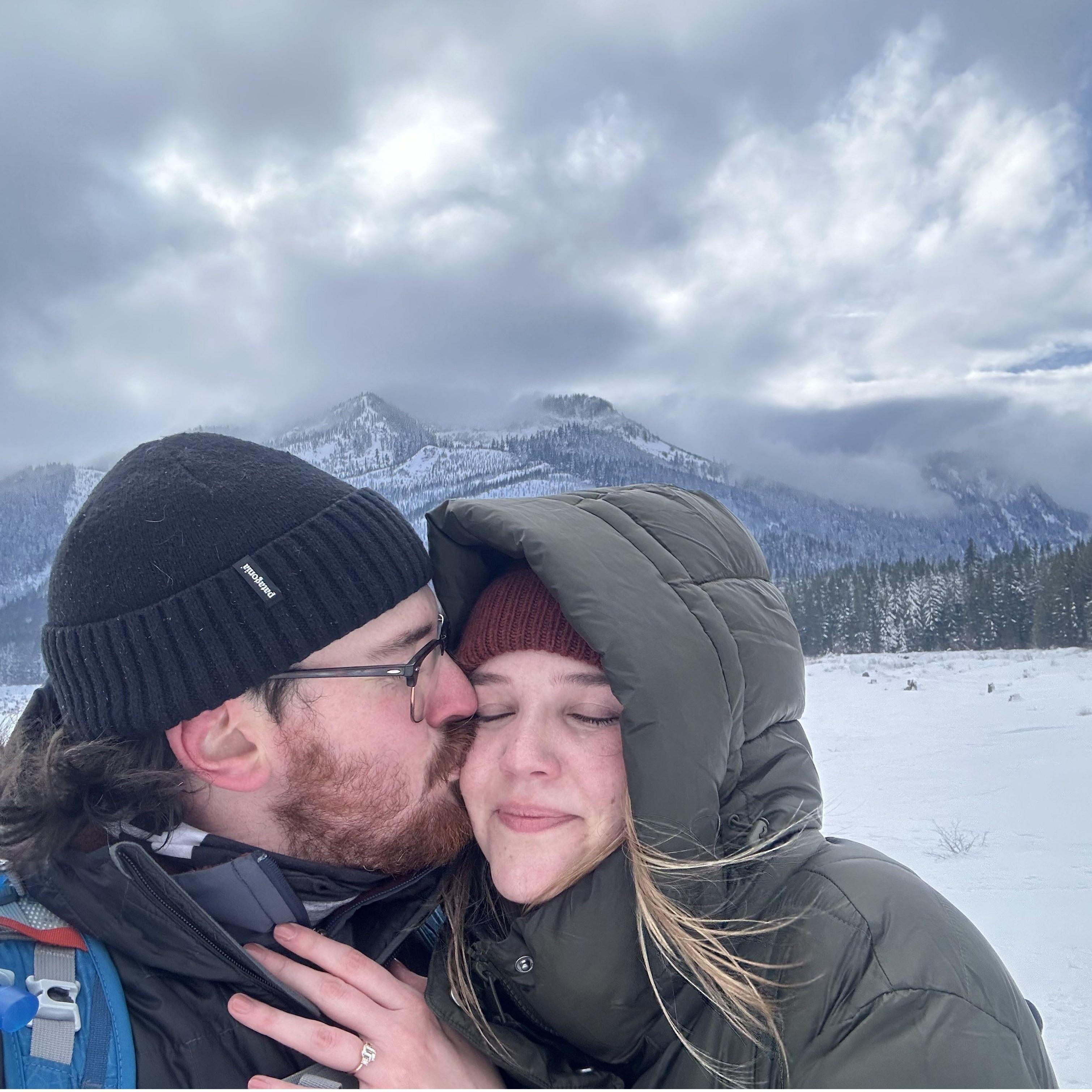Freshly engaged! Keechelus Lake, 2024.