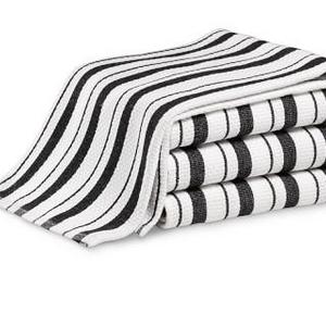 Williams Sonoma Stripe Towels, Set of 4, Jet Black