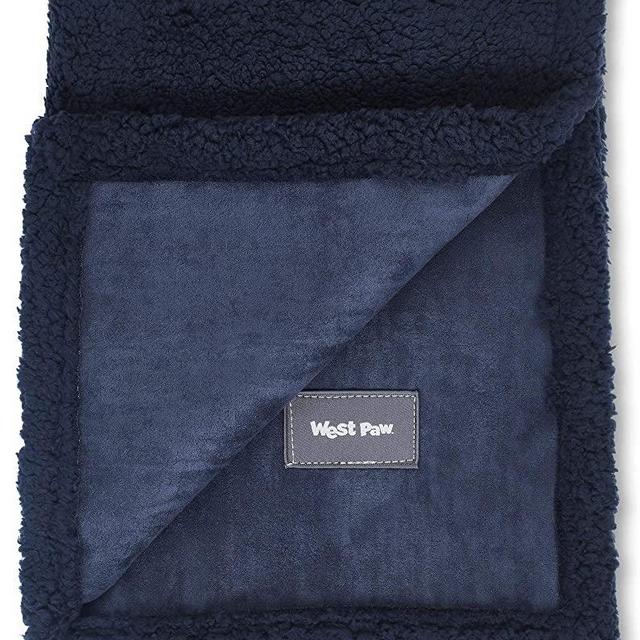 West Paw Big Sky Dog Blanket and Throw, Faux Suede/Silky Soft Fleece Pet Throw Blanket for Couch, Furniture Chair and Bed, Midnight, Medium
