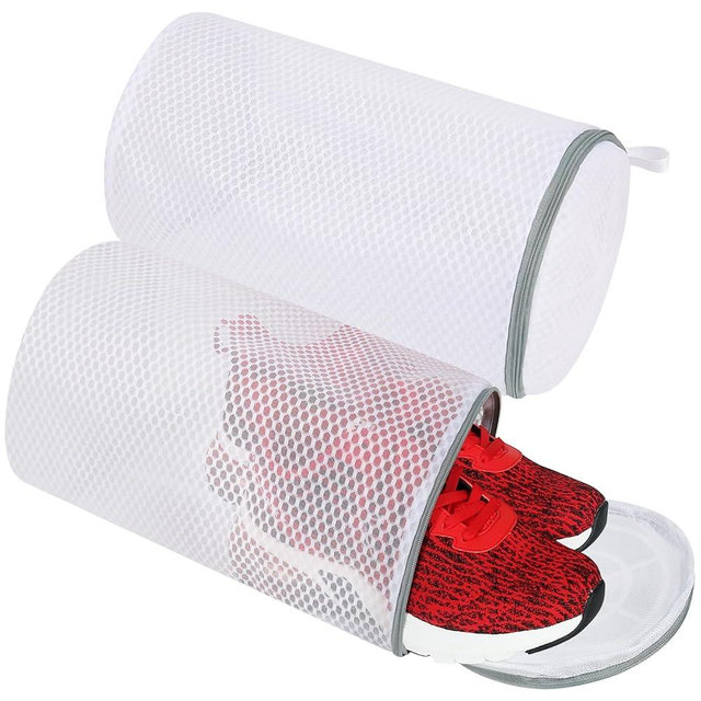 Vivifying Shoe Washing Machine Bag, 2 Pack Honeycomb Mesh Laundry Bag with Zipper for Sneakers, Running Shoes, Sock, Bras, Delicates and Toys