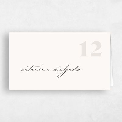 Beige Wedding Place Card - Temecula