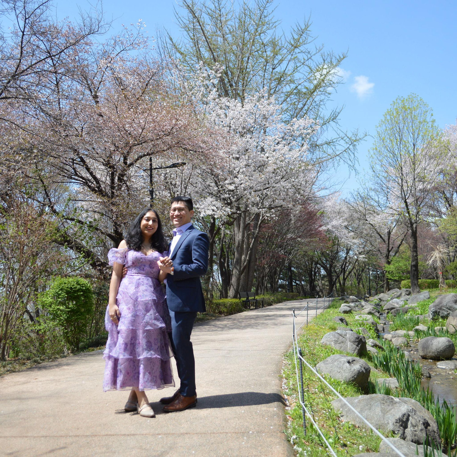 We got engaged at Namsan Outdoor Botanical Garden in Korea!