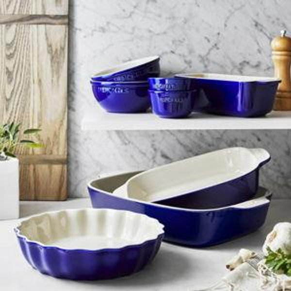 Ceramic 8-pc Bakeware Set (Dark Blue) | Henckels