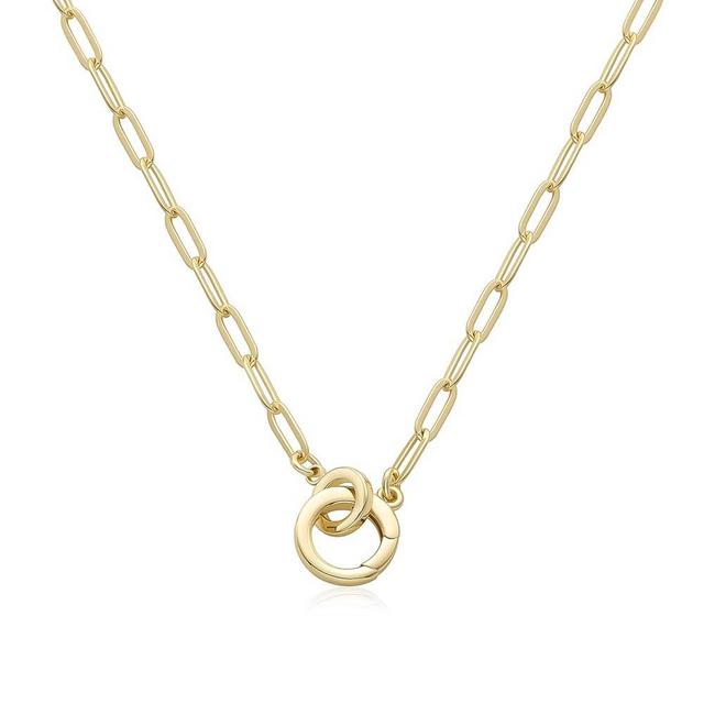 LANE WOODS Paperclip Necklace Pendant: 14K Gold Plated Dainty Link Chain Jewelry for Women