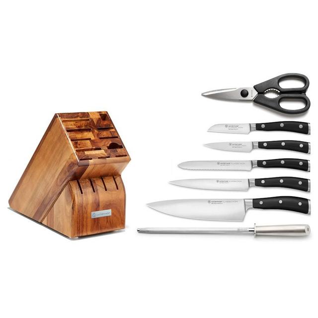 Wüsthof Classic Ikon 8-Piece Knife Block Set, Acacia