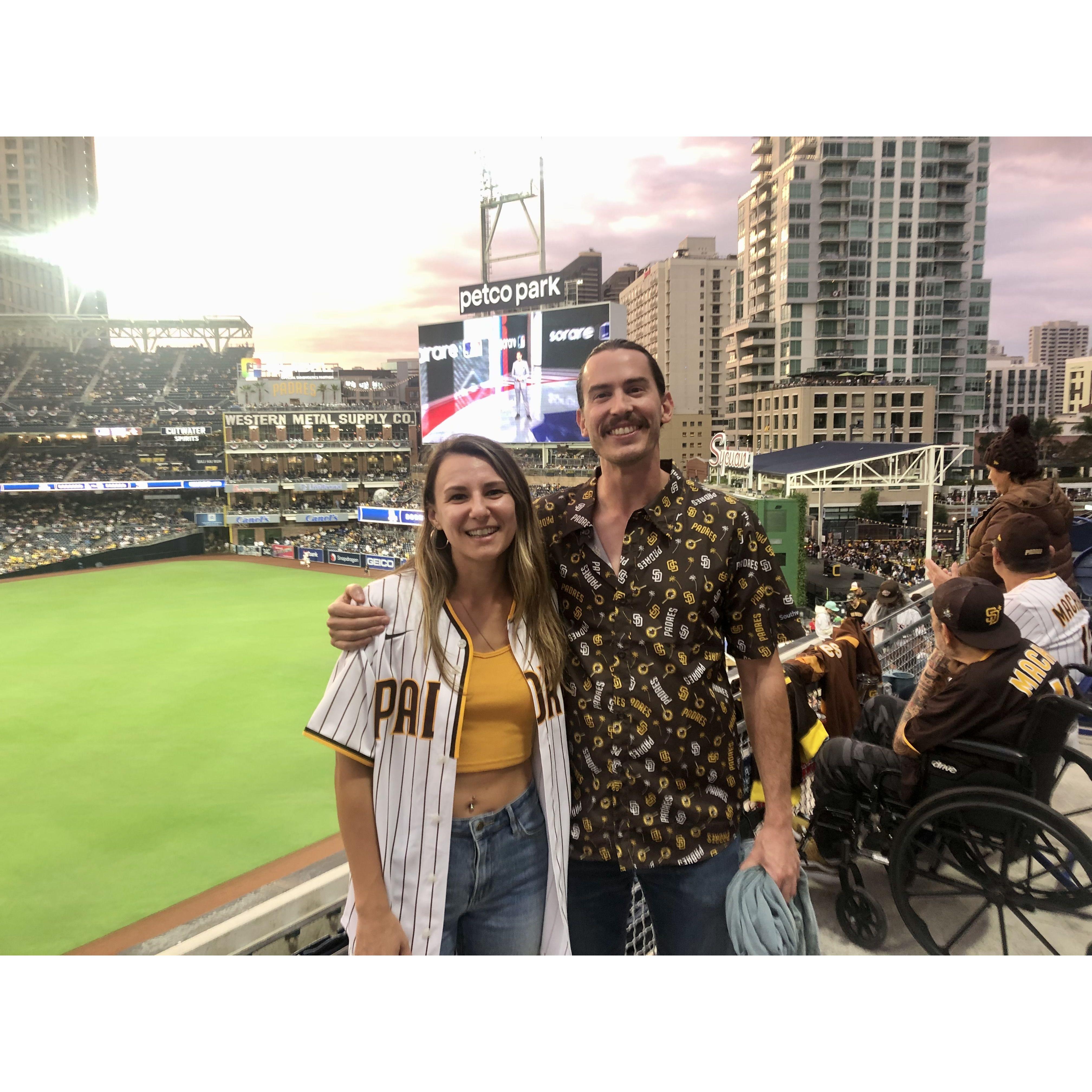 Fun fact: Louis had never been to an MLB game until he met Marisa. Now he’s an avid post season fan of the Padres and Phillies