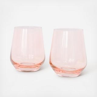 Estelle Stemless Wine Glass, Set of 2