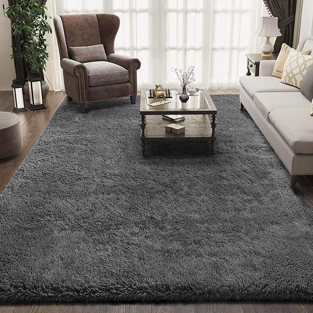 Ophanie 6x9 Area Rugs for Living Room, Large Big Grey Fluffy Shag Fuzzy Plush Soft Carpets, Floor Shaggy Rug for Bedroom, Gray Carpet for Kids Boys Girls Dorm Nursery Home Decor Aesthetic