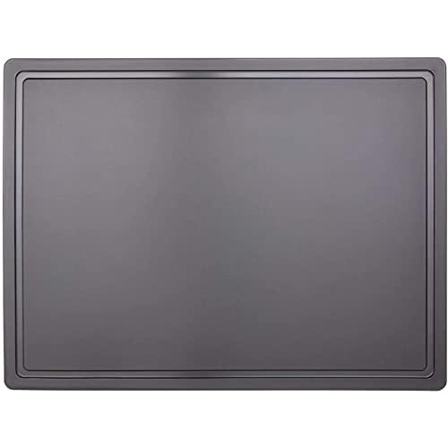 Extra Large 24x18 Black Plastic Carving Board with Groove, NSF Certified, 3/4 Inch Thick HDPE Poly