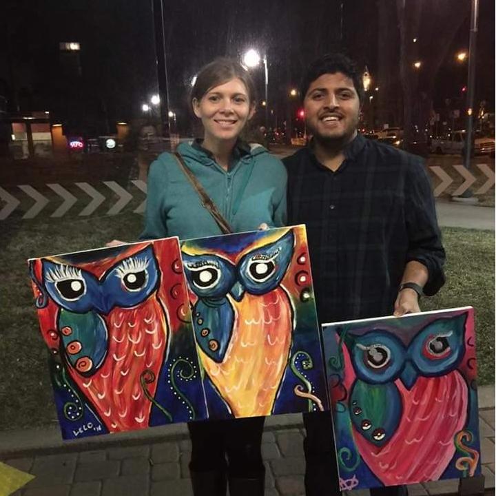 Results of a fun time at a painting class with Mom.