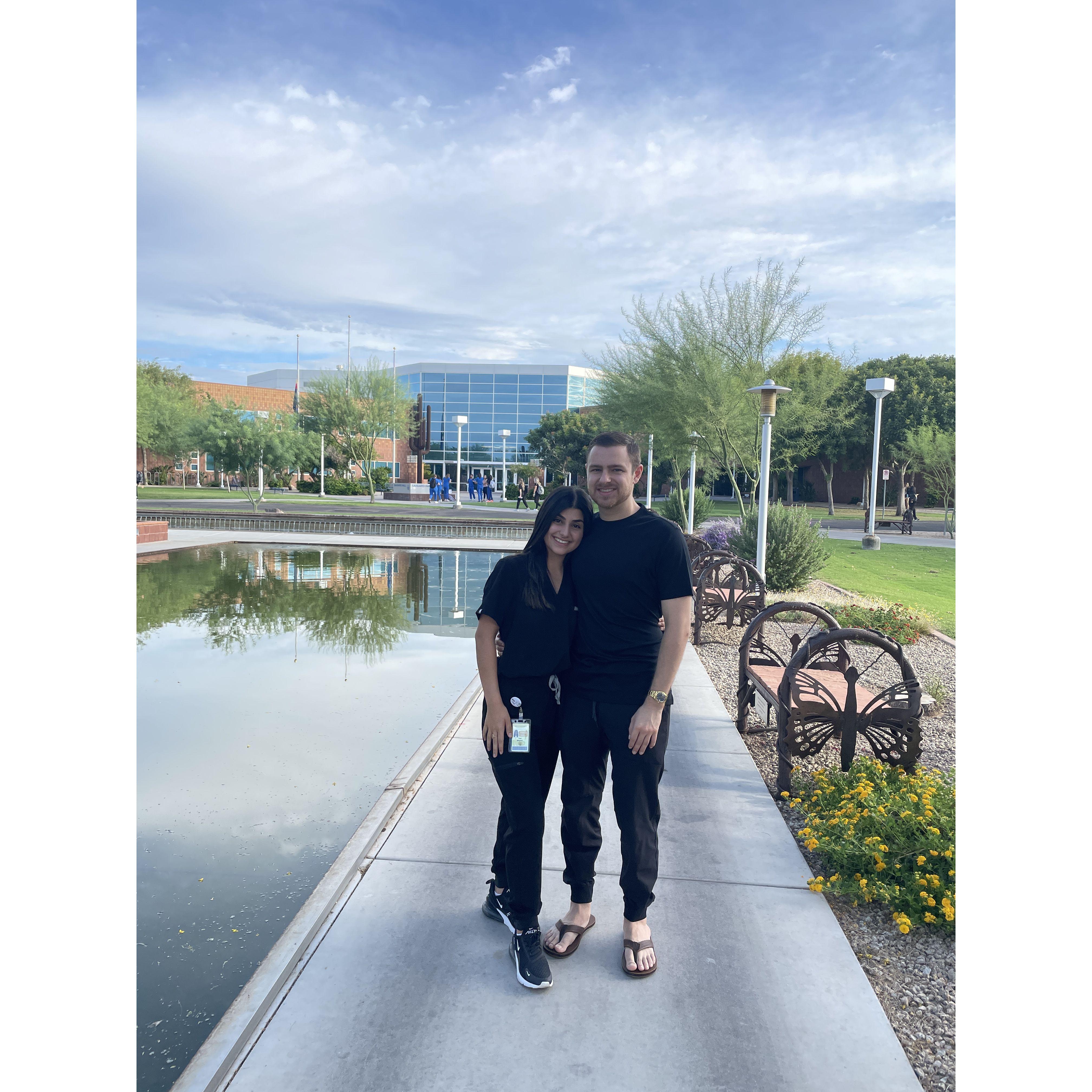 Tina's first day of dental school, also the first year we lived together!