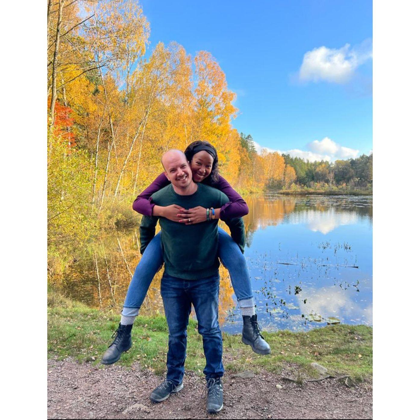From our engagement photos. Taken in Botaniska Trädgård.