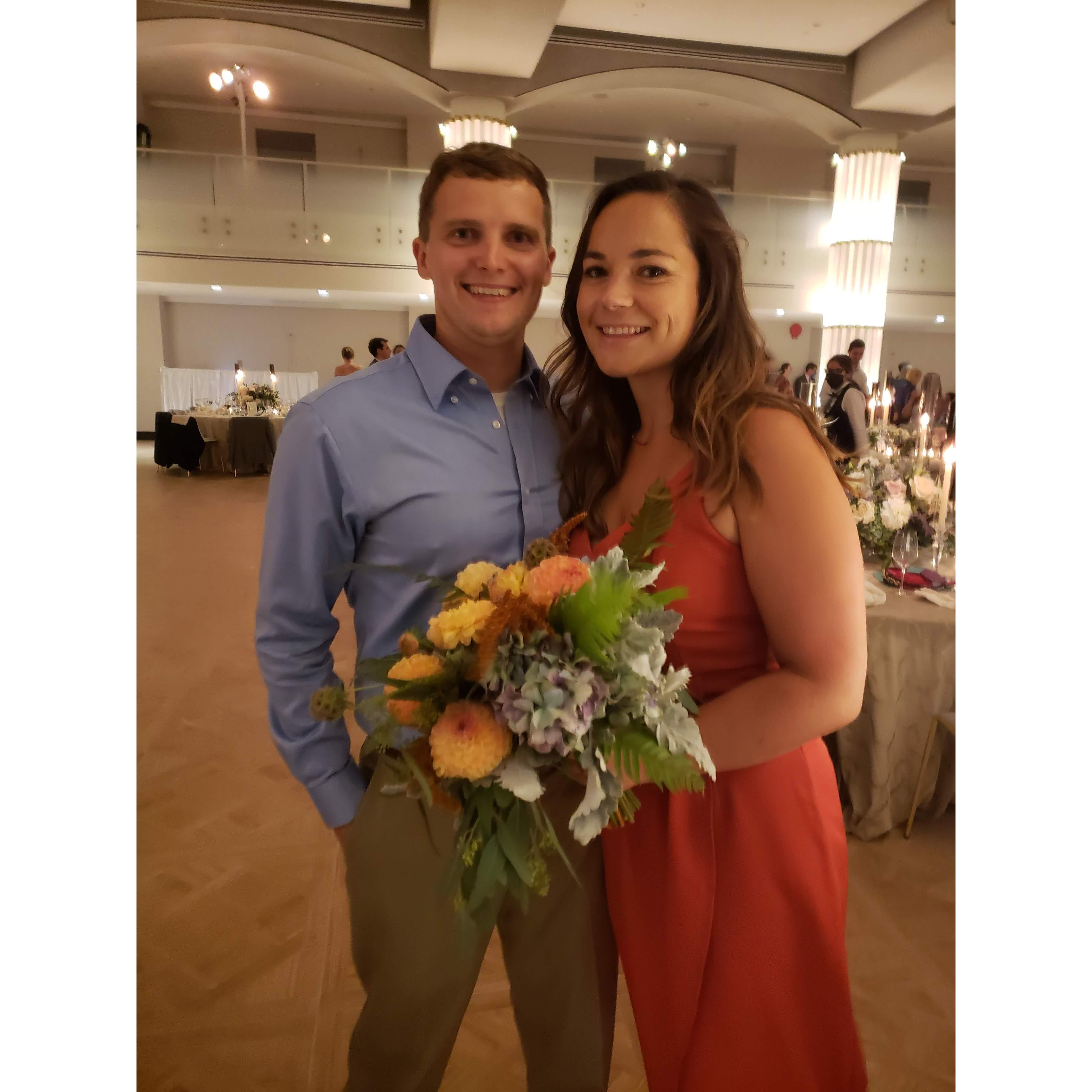 Helen caught the bouquet at a friends wedding!