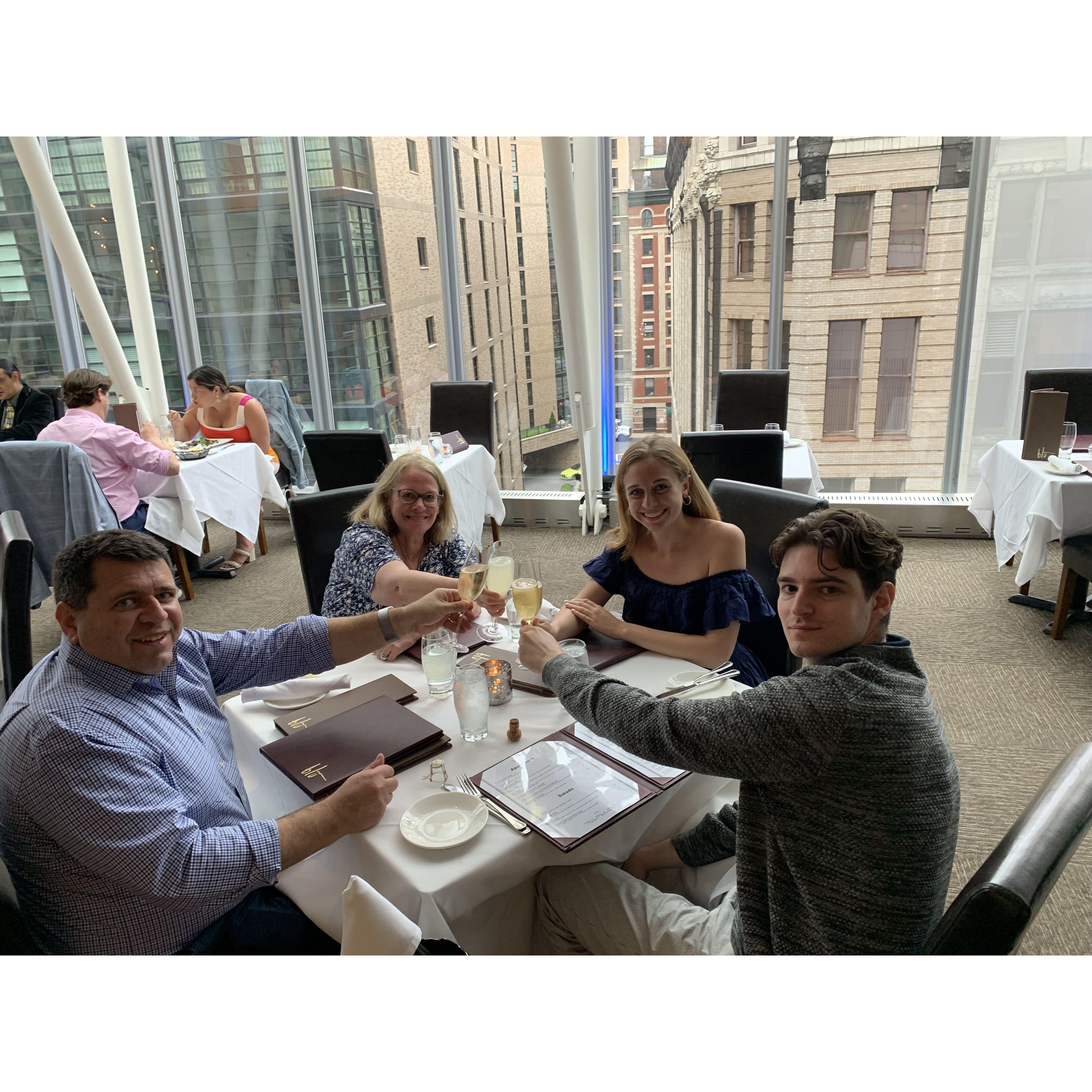 Celebrating Emily's delayed Tufts 2020 graduation in Boston