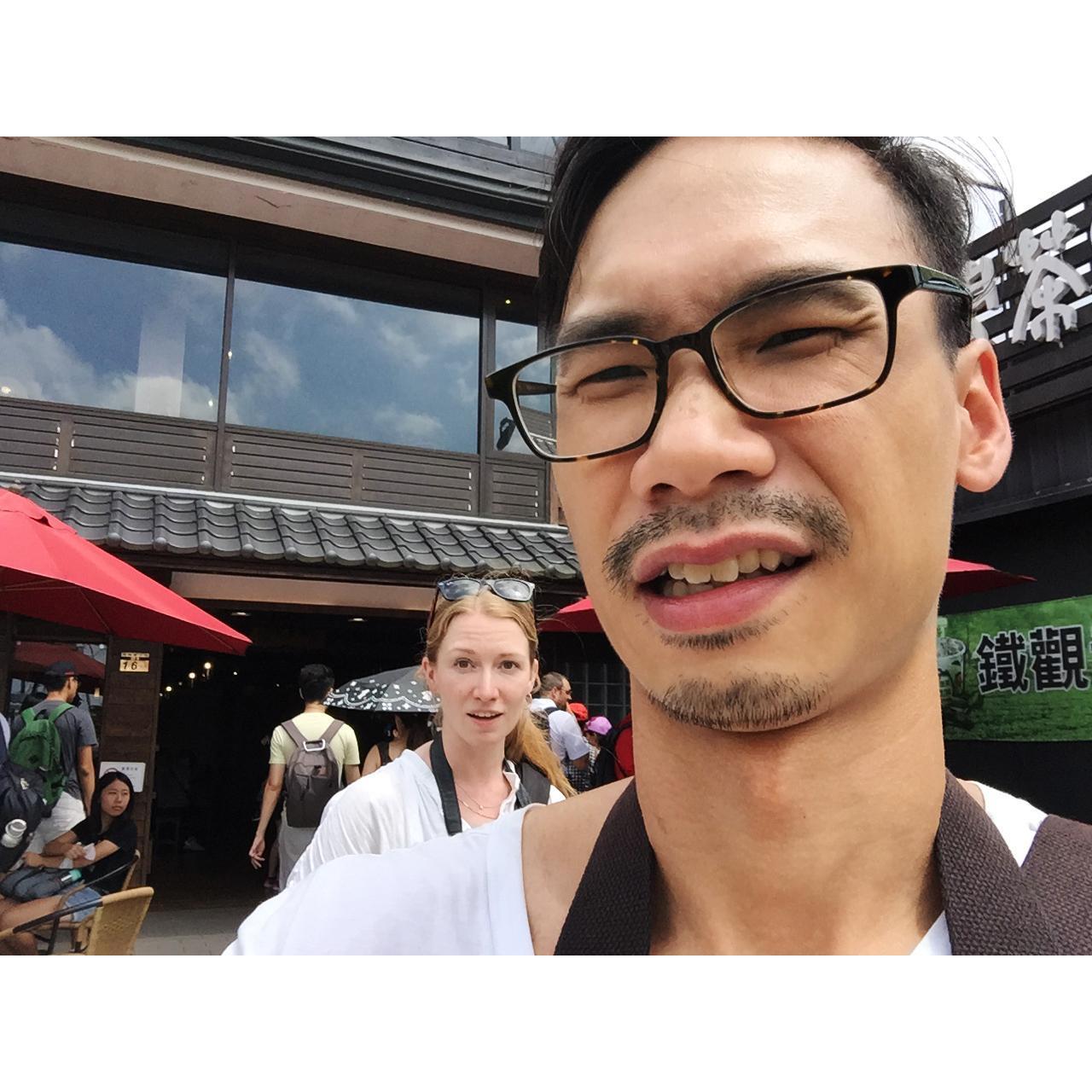 Michele is excited by the chinese tea options in Taiwan.