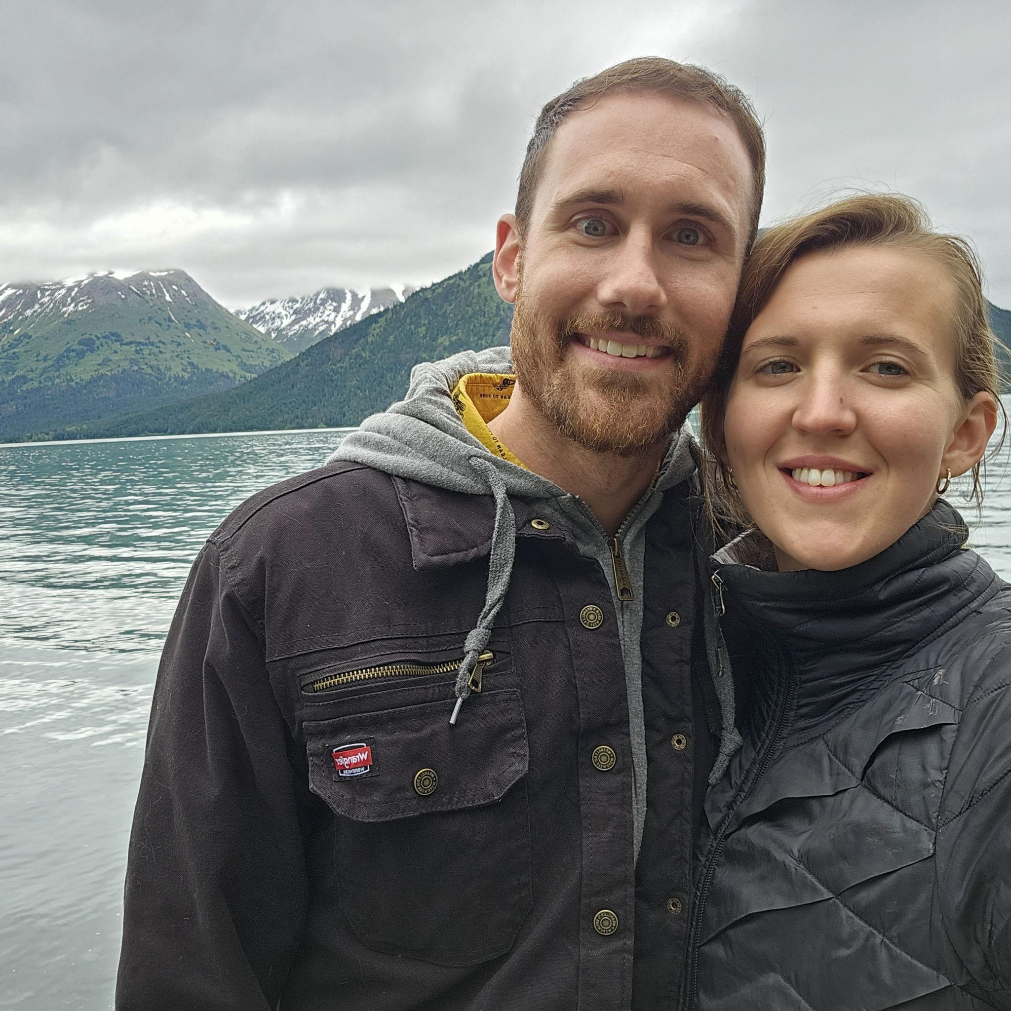Aaron grew up camping in the summer with his family. Here's a picture of them camping along Kenai Lake.