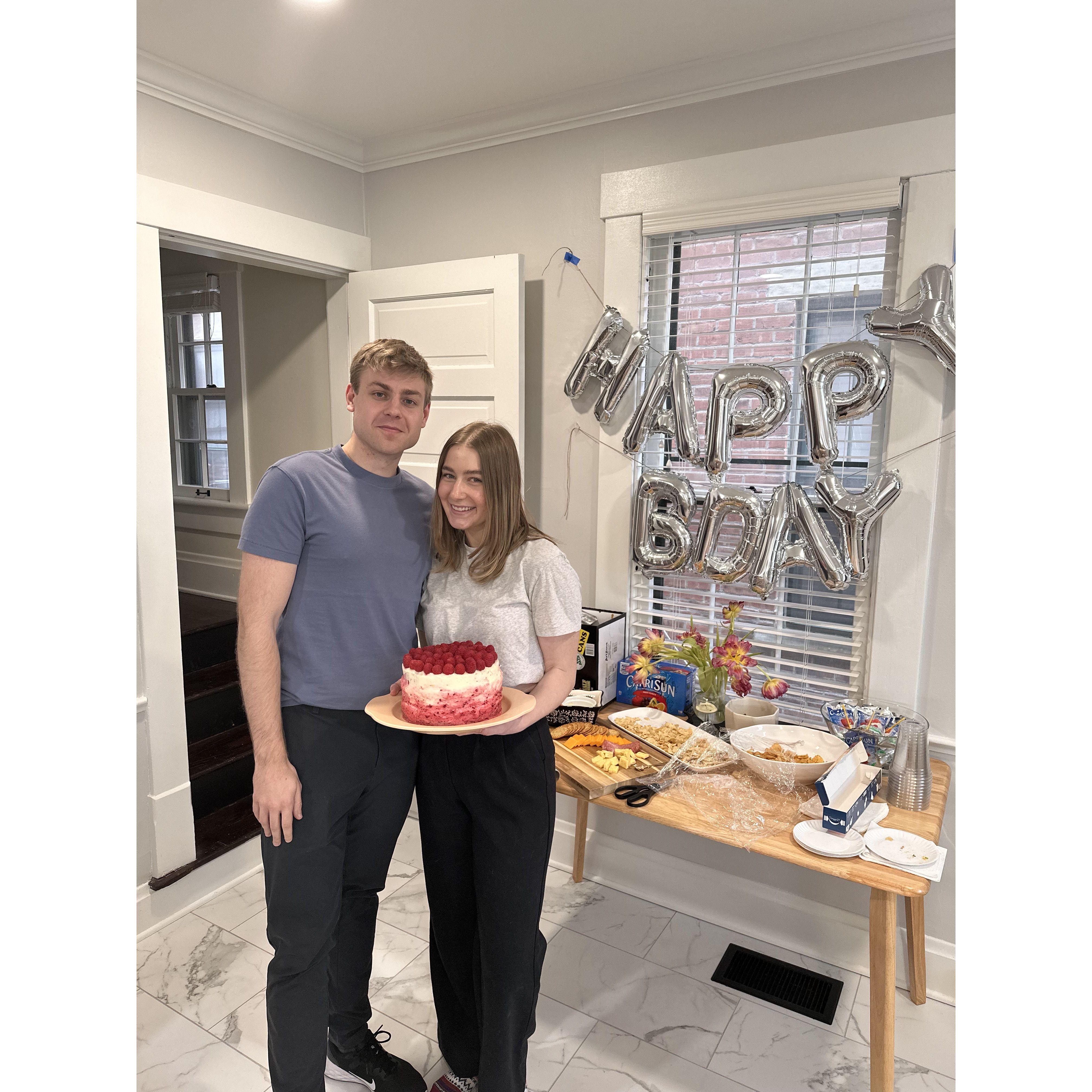 Gracie makes Brock a cake for his birthday every year in whatever flavor he can dream up.