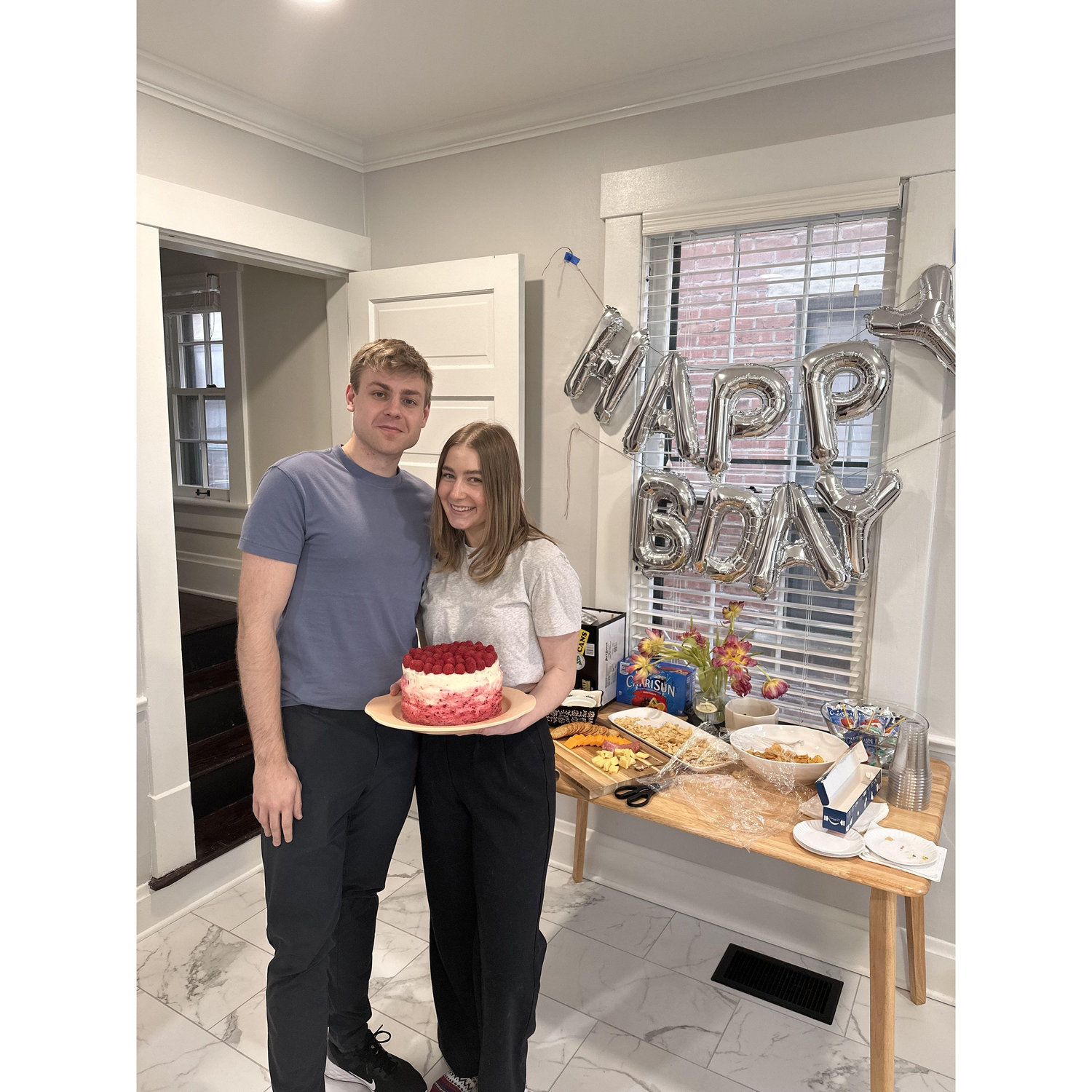 Gracie makes Brock a cake for his birthday every year in whatever flavor he can dream up.