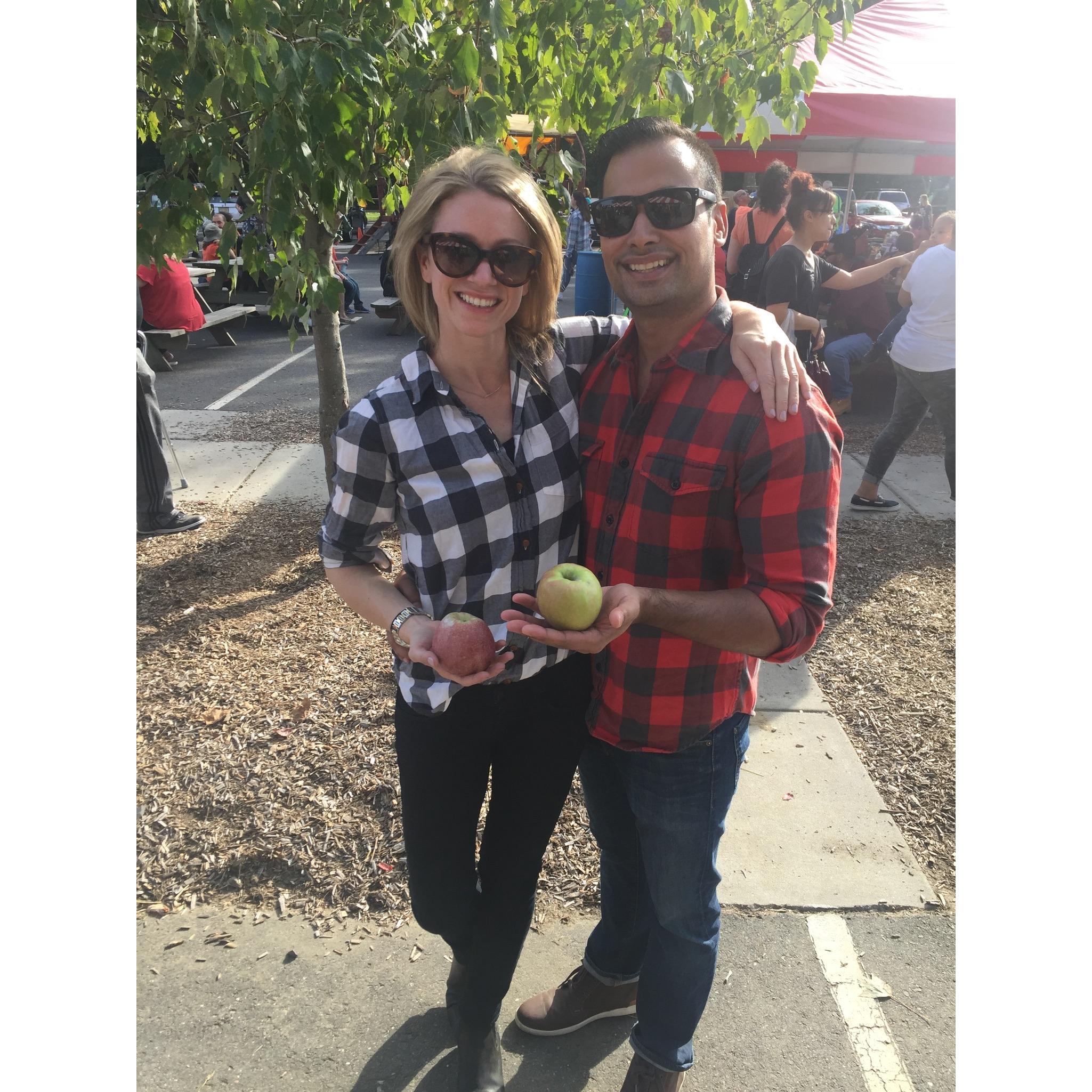 Apple picking with family