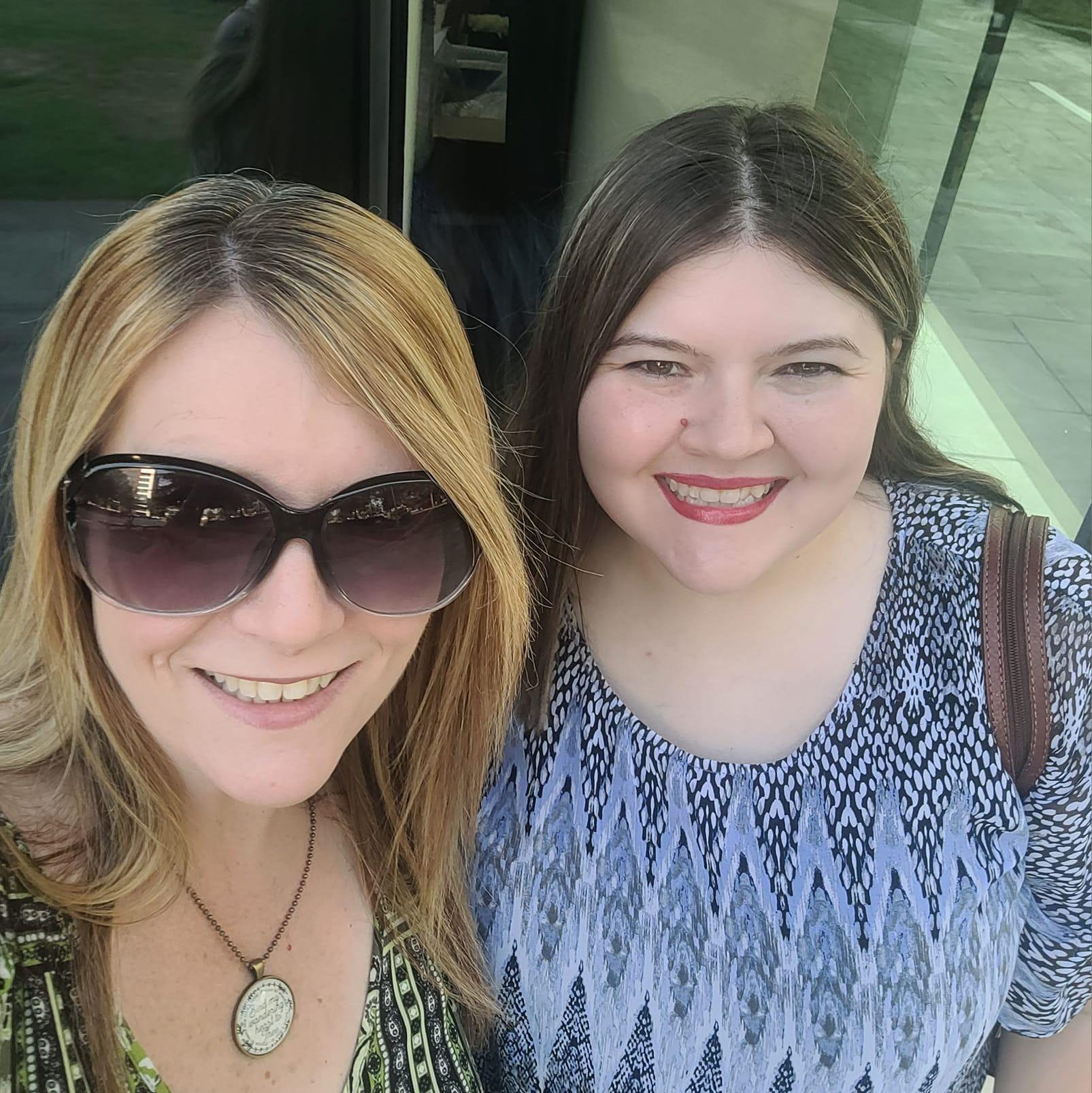 Kaitlyn and her mom on the way to watch SIX