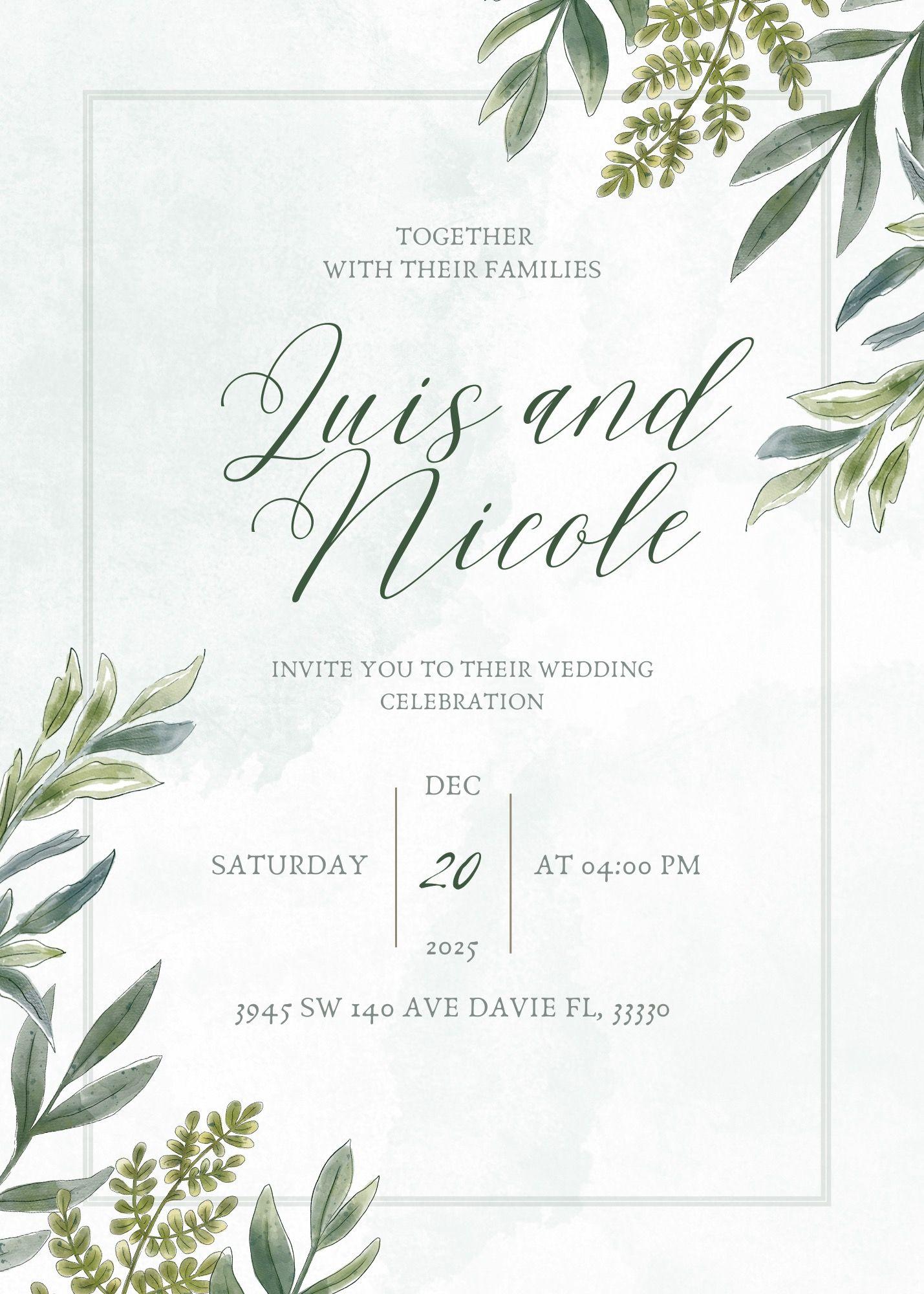 The Wedding Website of Nicole Batista and Luis Gimenez