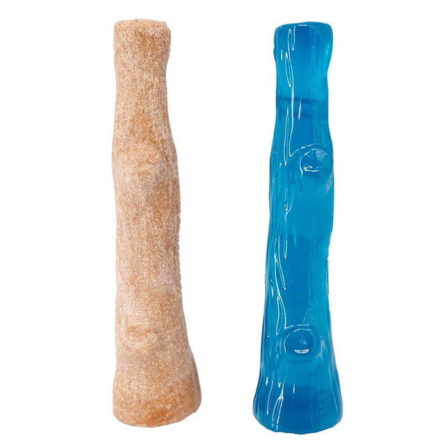 Outward Hound Dogwood Puppy Durable Dog Chew Toys, Real Wood & Teething Bone, 2-Pack, Small