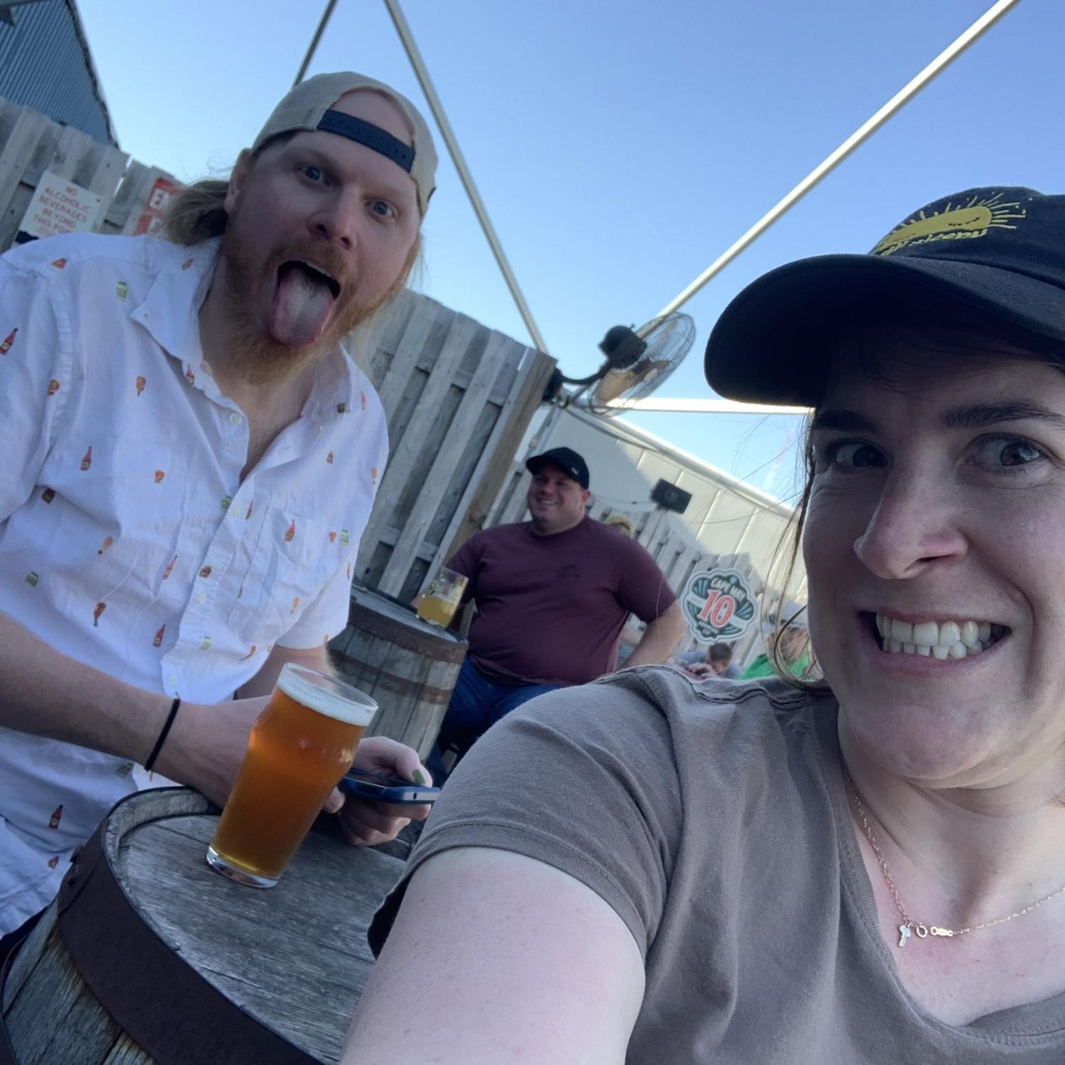 April 2023- peep the guy in the back joining our photo at Cape May Brewing