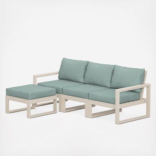Edge 4-Piece Modular Deep Seating Set with Ottoman