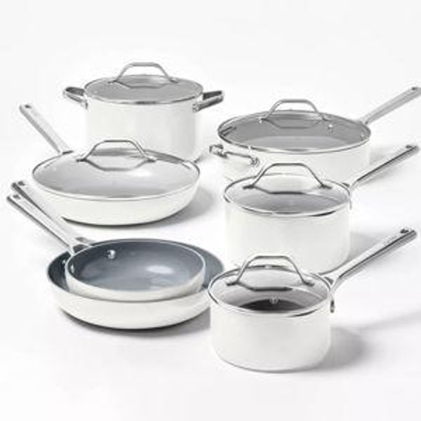 12pc Nonstick Ceramic Coated Aluminum Cookware Set - Figmint™