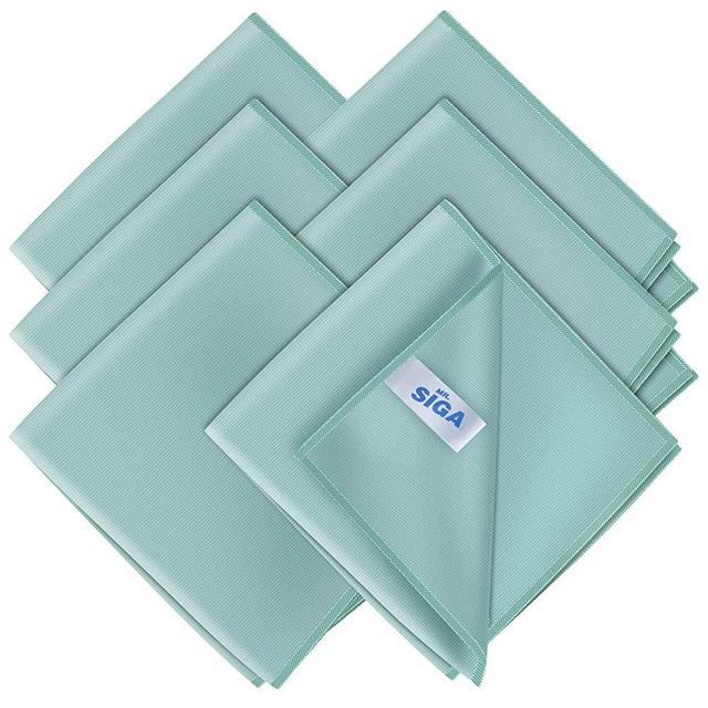 MR.SIGA Microfiber Cleaning Cloth, Pack of 6, Teal Grey, 13.8 x 15.7