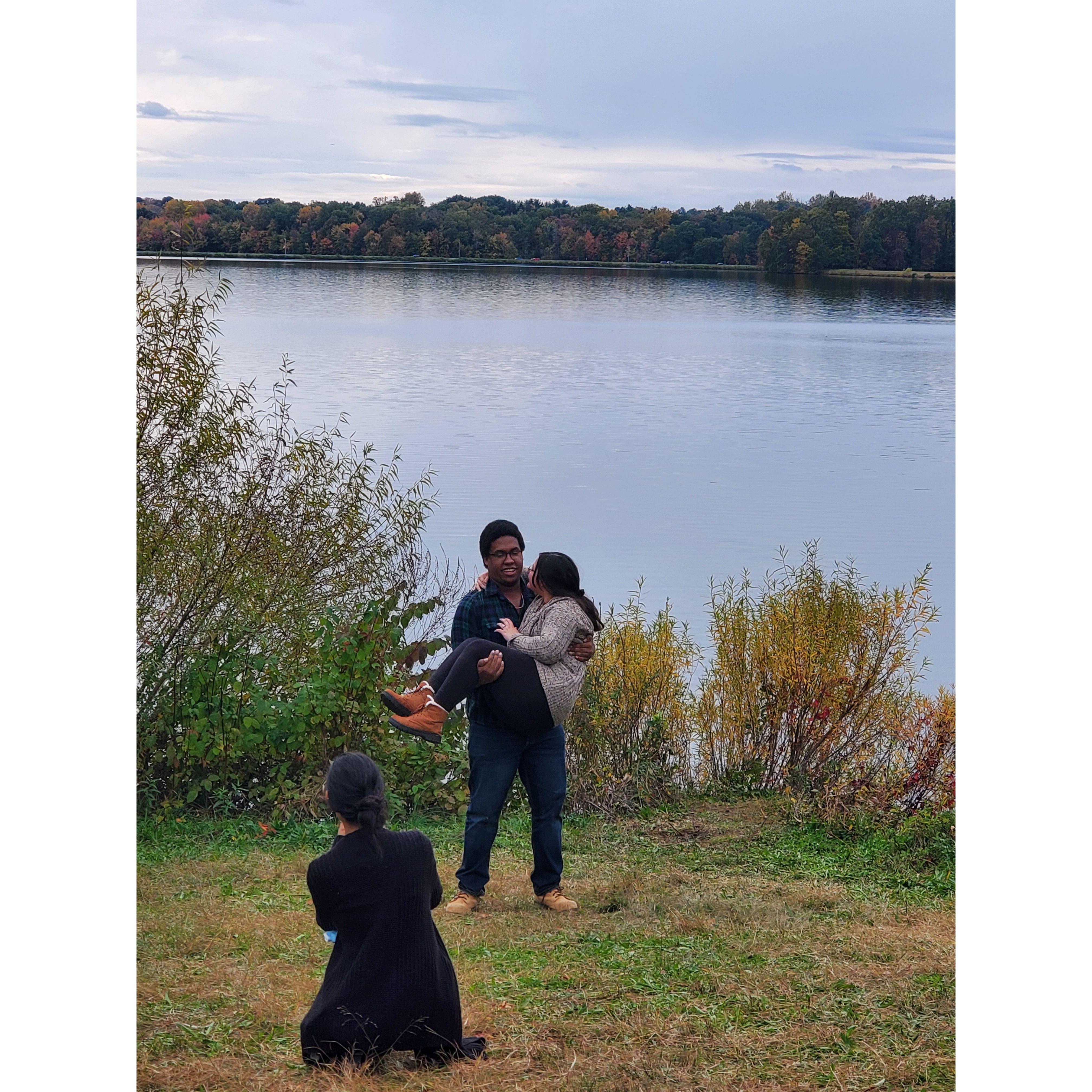 Post engagement with our friend Selena capturing the moment