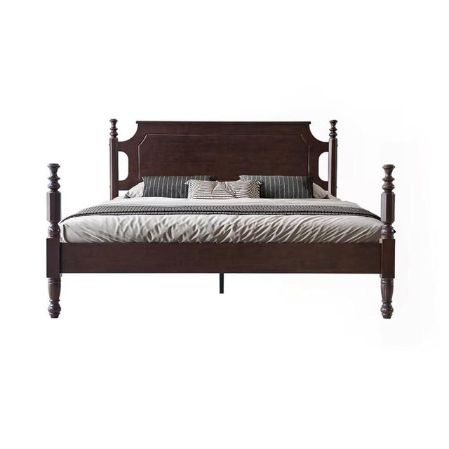 Solid Wood King Size Platform Bed Frame with Headboard & Footboard, 12 Strong Slats Base, Metal Legs, No Box Spring Needed, Easy Assembly, Anti-Noise & Slip-Free, Dark Roast Oak Finish, ROK-32