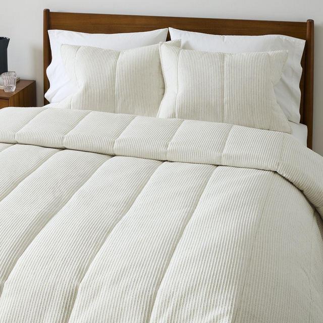 Heathered Linear King/Cal. King Comforter, Heathered Oatmeal