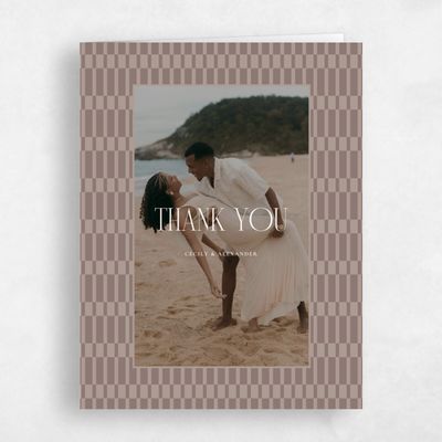 Taupe, Brown Wedding Thank You - Jody Photo