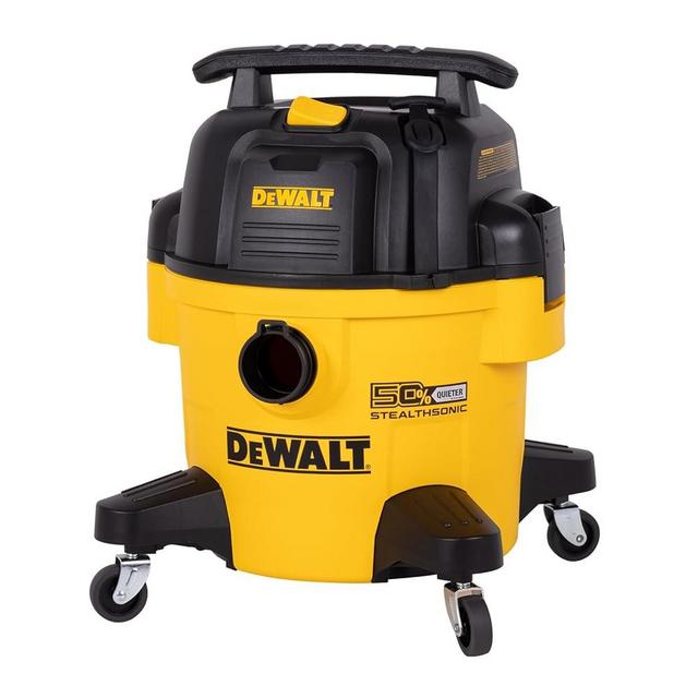 DEWALT 6 Gallon STEALTHSONIC Wet Dry Shop Vac, Powerful Suction & Portable Shop Vacuum with Attachments, Ultra Quiet Heavy Duty Shopvac for Home, Garage, Car, Workshop, Jobsite, DXV06P-QT, 5 Peak HP