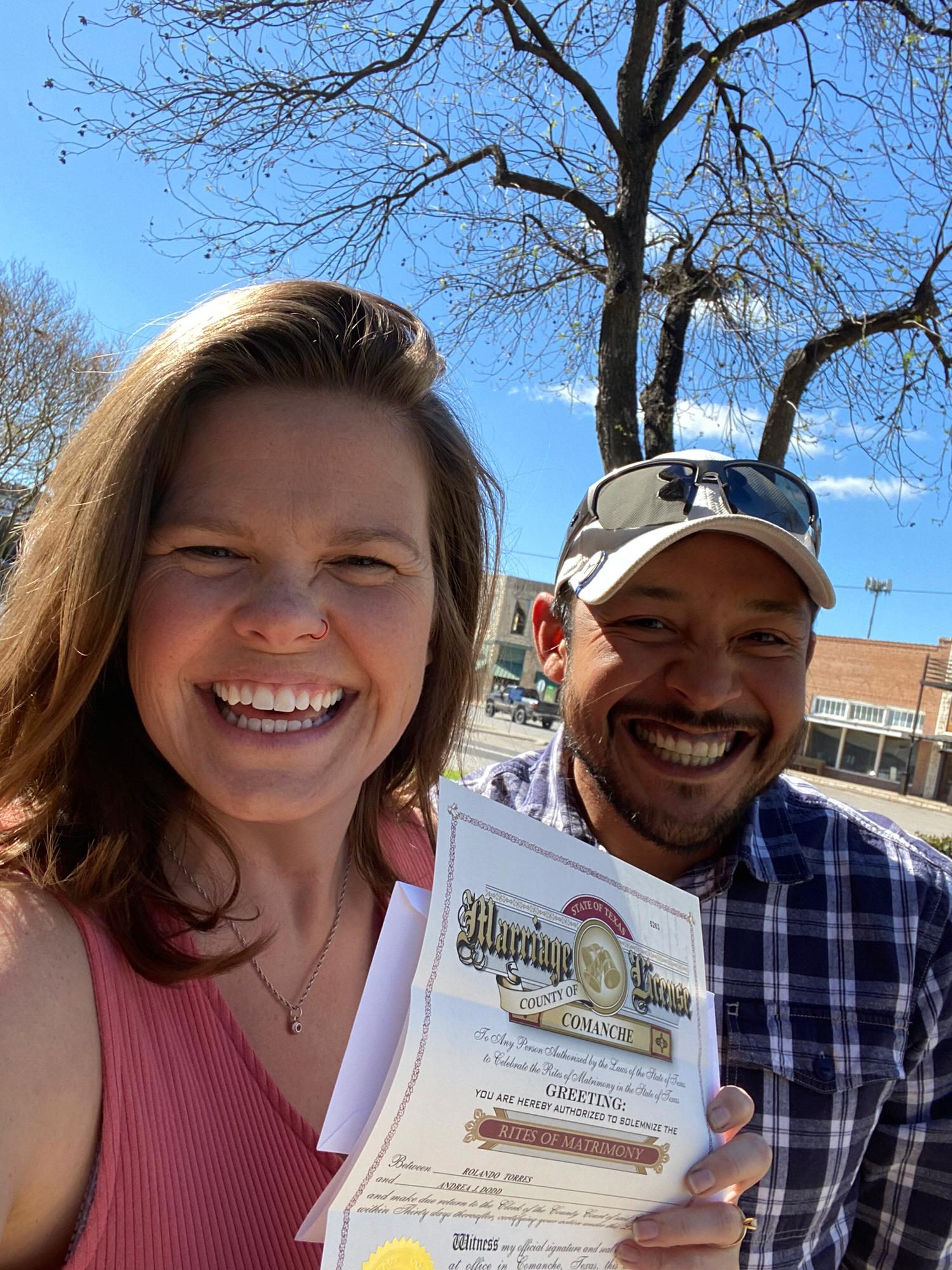 Marriage license day! One week to the wedding