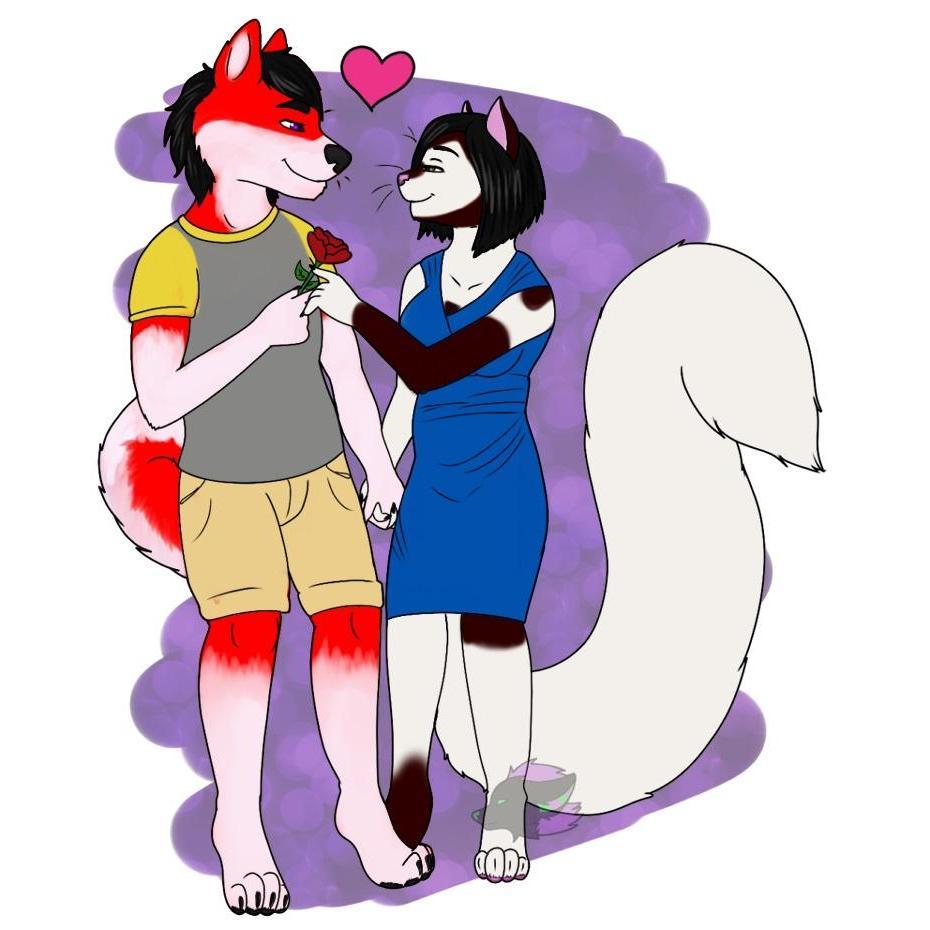 Brandon's A Doggo in nature, have you seen how much energy he has sometimes? While Tessa, of course is a cat, she'd be a crazy cat lady if she could. These are their fursona, Ralphie and Isavandra.