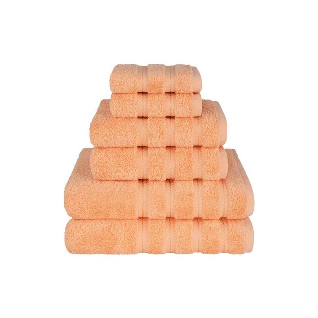 American Soft Linen 6 Piece Towel Set, 100% Cotton Bath Towels for Bathroom, Malibu Peach