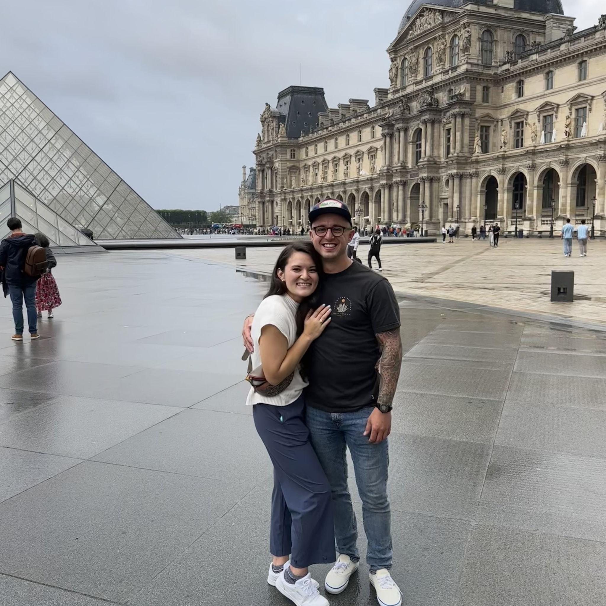 Our engagement at the Louvre in Paris!