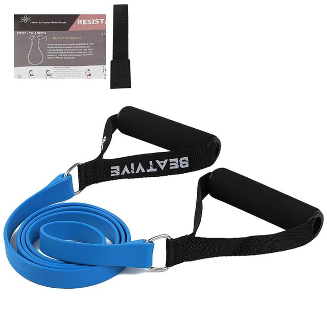 Exercise Bands with Handles, Resistance Bands with Handles, Ideal for Physical Therapy, Strength Training, Muscle Toning - Door Anchor and Starter Guide Included