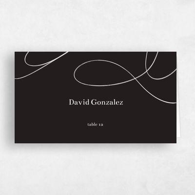 Black Wedding Place Card - Powell